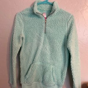 Fuzzy quarter-zip pullover